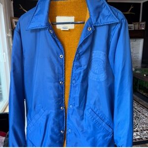 Vintage Athleta Blue Windbreaker with Mustard Lining